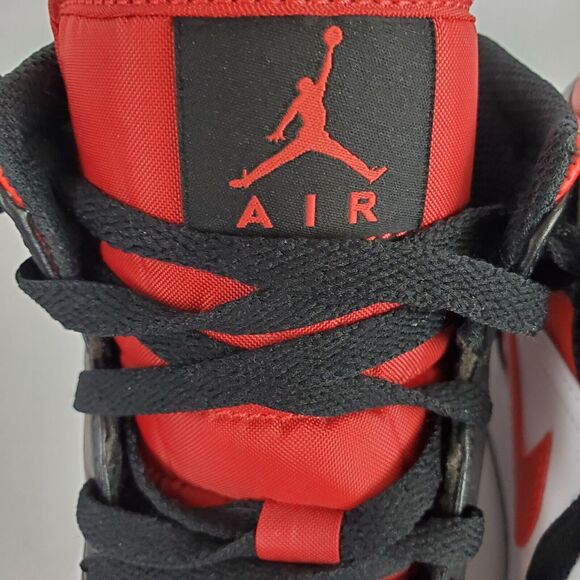 Air Jordan 1 Mid Shoes "Bred Toe" Black Fire Red White 554724-079 Men's Athletic - Picture 9 of 14